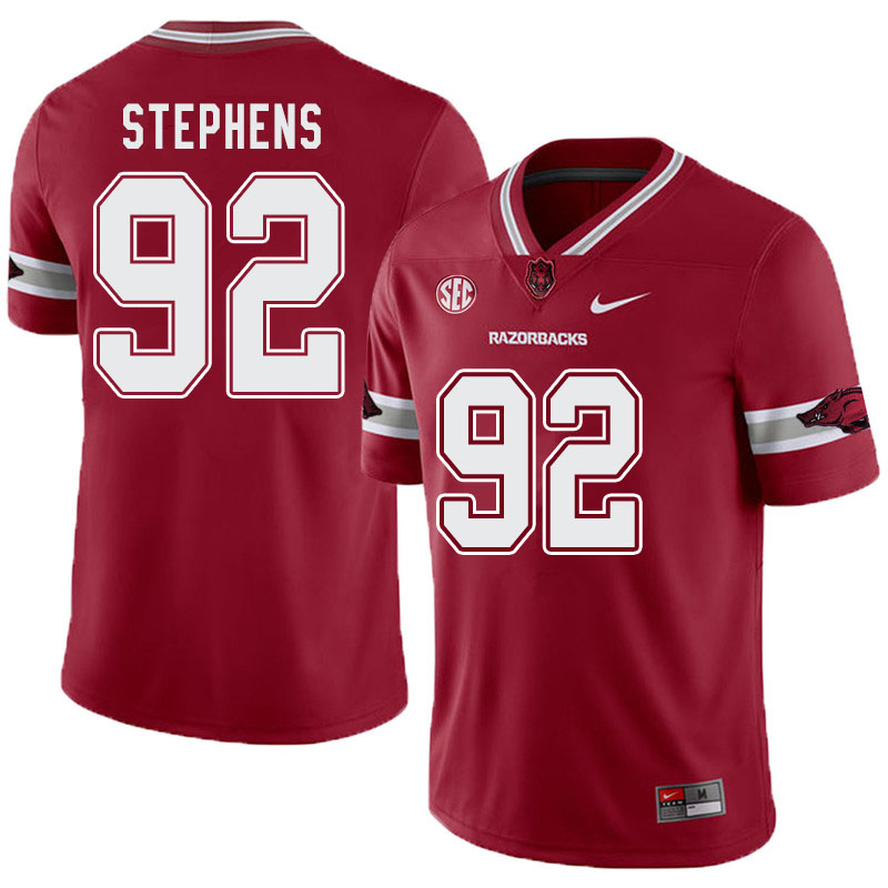 Men #92 Chad Stephens Arkansas Razorbacks College Football Alternate Jerseys-Cardinal